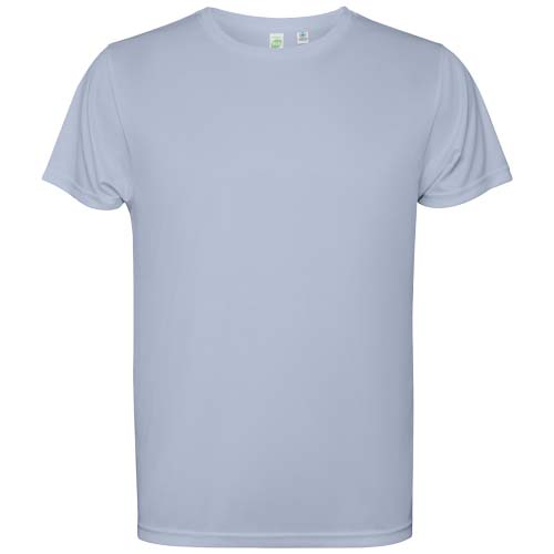 T-shirt enfant publicitaire à manches courtes en polyester recyclé Estoril Bleu zen